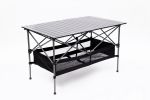 1-piece Folding Outdoor Table with Carrying Bag,Lightweight Aluminum Roll-up Rectangular Table for indoor, Outdoor Camping, Picnics,Beach,Backyard, BB