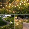 Solar Garden Lights Outdoor Decorations; 4 Pack Upgraded 8 LED Solar Powered Firefly Lights; Flexible Waterproof Solar Swaying Light for Yard Pathway