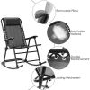 Outdoor Patio Headrest Folding Zero Gravity Rocking Chair