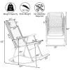 Outdoor Patio Headrest Folding Zero Gravity Rocking Chair