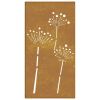 Patio Wall Decoration 41.3"x21.7" Corten Steel Flower Design