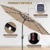 9' Solar Umbrella 32 LED Lighted Patio Umbrella Table Market Umbrella with Push Button Tilt/Crank Outdoor Umbrella for Garden, Deck, Backyard and Pool