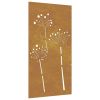 Patio Wall Decoration 41.3"x21.7" Corten Steel Flower Design