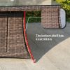 Aluminum Outdoor Dining Table Wicker Patio Gas Fire Pit Table in Brown (Table Only)