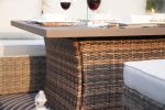 Elegant PE Wicker and Aluminium Patio Dining Fire Pit Table