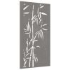 Patio Wall Decoration 41.3"x21.7" Corten Steel Bamboo Design