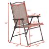 Set of 2 Patio Folding Sling Back Camping Deck Chairs