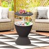 Patio 8 Gallon Patio Rattan Cooler Bar Table With Adjust Ice Bucket