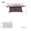 Aluminum Outdoor Dining Table Wicker Patio Gas Fire Pit Table in Brown (Table Only)