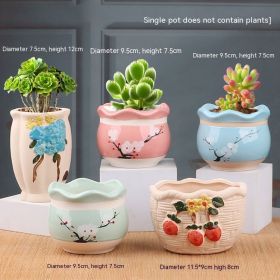 Succulent Bonsai Braised Purple Sand Simple Small Flower Pot (Option: Violet 2325 New Suit 5-Ceramic Medium)